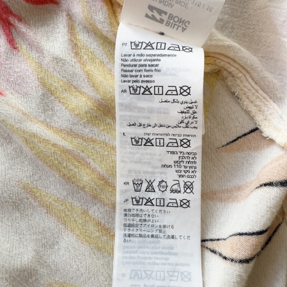 BILLABONG Fire Nights Boho Floral Beach Swim Cover Up Open Front Kimono Size S/M - Picture 6 of 10